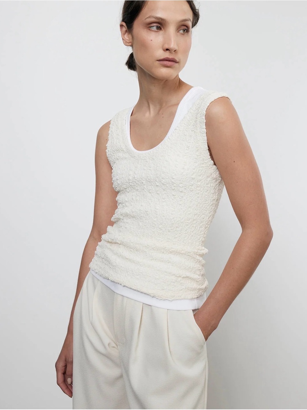 NWOT! Enza Costa Women’s Puckered Tank - XL